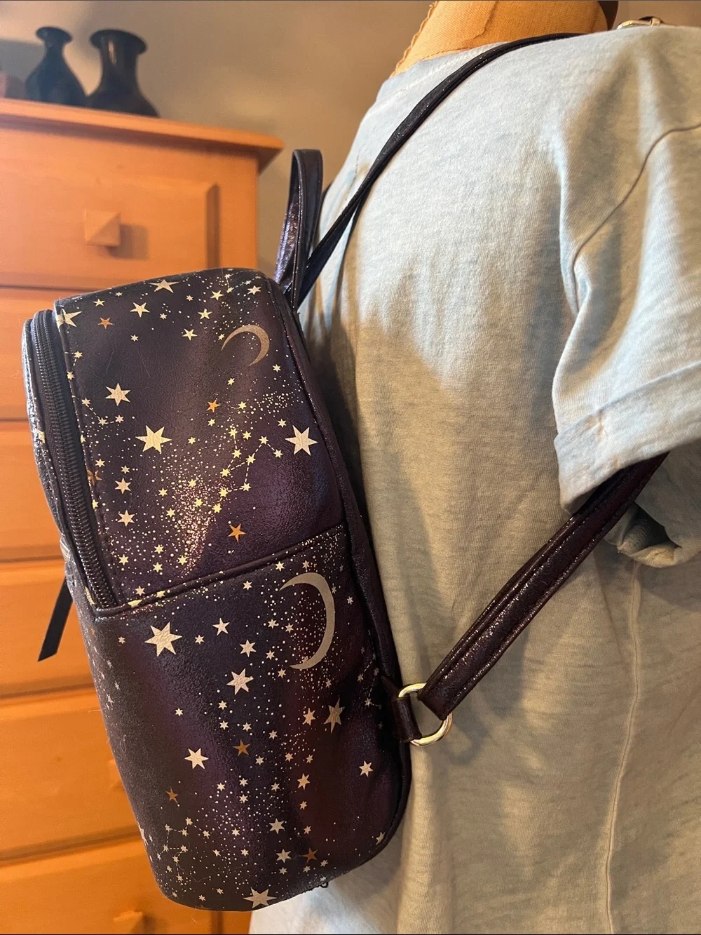 Star & Moon Mini Backpack in Purple